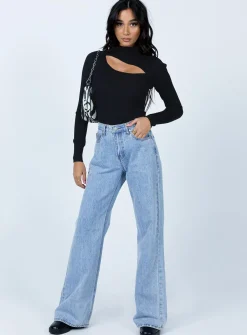 Princess Polly Azalea Long Sleeve Bodysuit Black Store