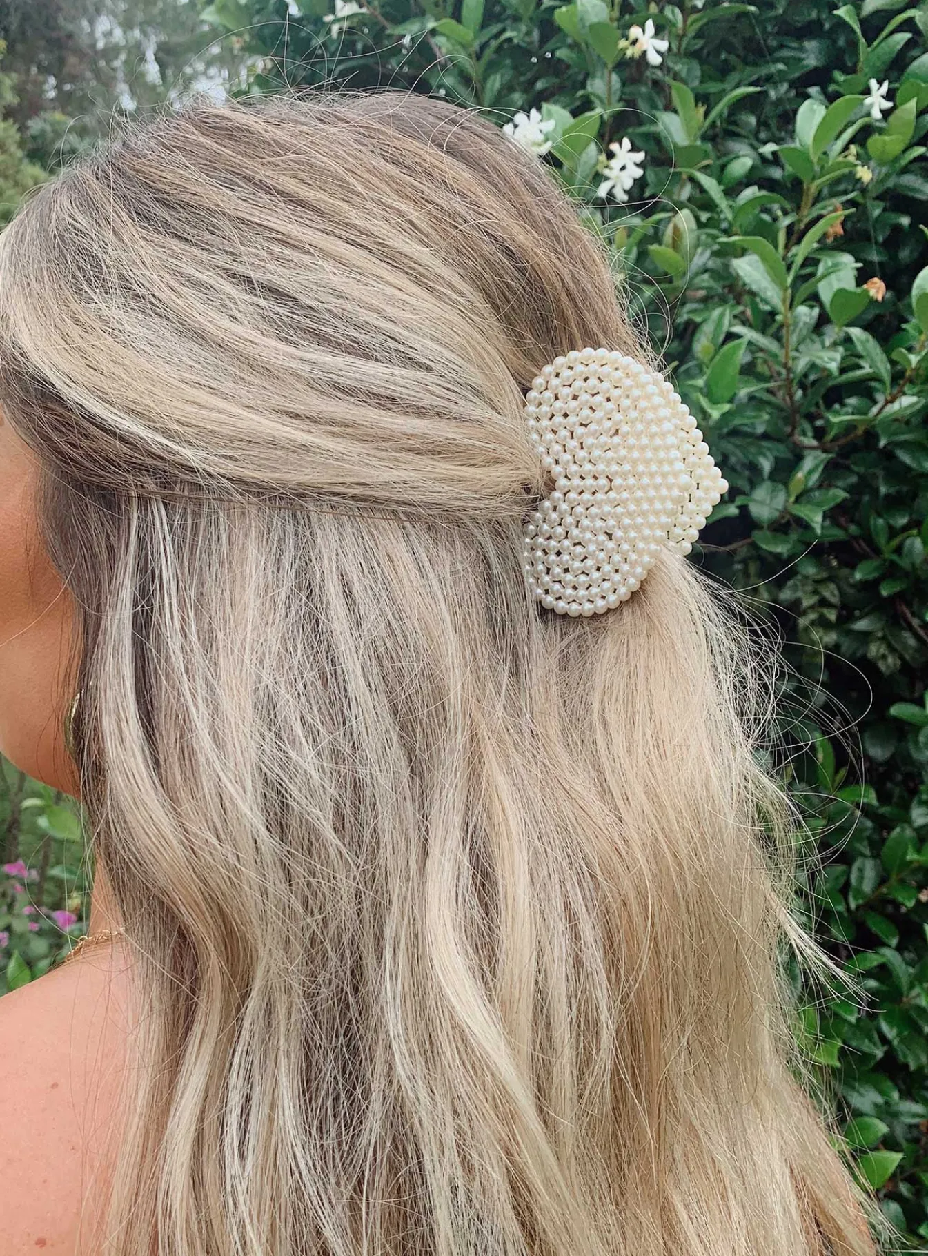Princess Polly Azie Heart Hair Clip Pearl Cream Discount