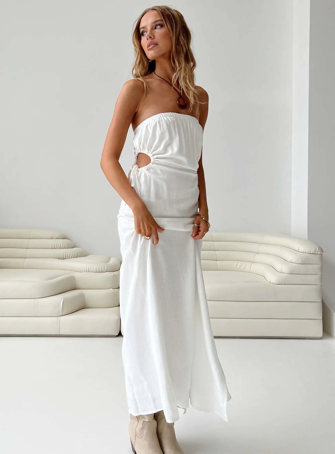 Princess Polly Azie Maxi Dress White Discount
