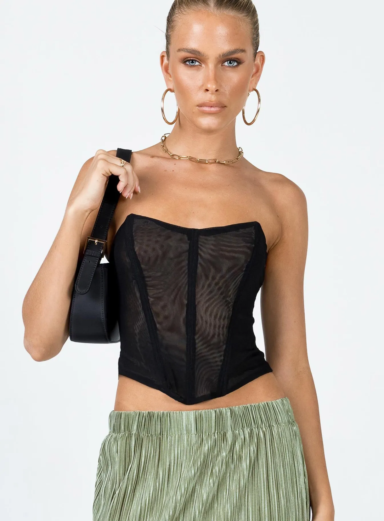 Princess Polly Azriel Strapless Bustier Black Clearance