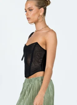 Princess Polly Azriel Strapless Bustier Black Clearance