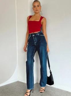 Princess Polly Back In Time Top  Red Online