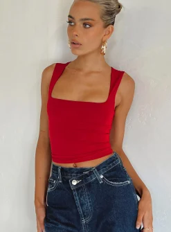 Princess Polly Back In Time Top  Red Online