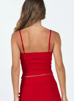 Princess Polly Back 2K Top  Red Clearance