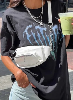 Princess Polly Backstage Crossbody Belt Bag  White Flash Sale