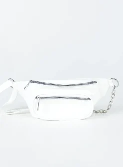 Princess Polly Backstage Crossbody Belt Bag  White Flash Sale