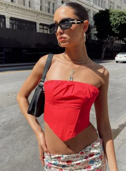 Princess Polly Bad Gal Bustier  Red Sale
