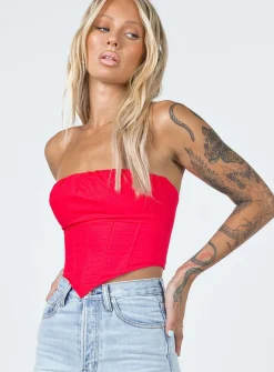 Princess Polly Bad Gal Bustier Red Sale