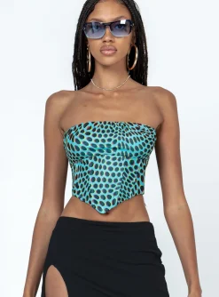 Princess Polly Bad Gal Mesh Bustier Teal   Green Clearance