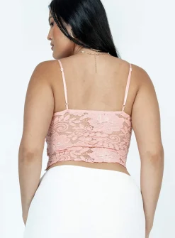 Princess Polly Bagley Top  Pink Sale