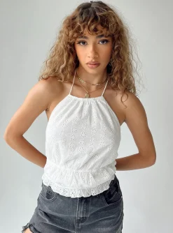 Princess Polly Bailee Top  White Outlet