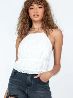 Princess Polly Bailee Top  White Outlet