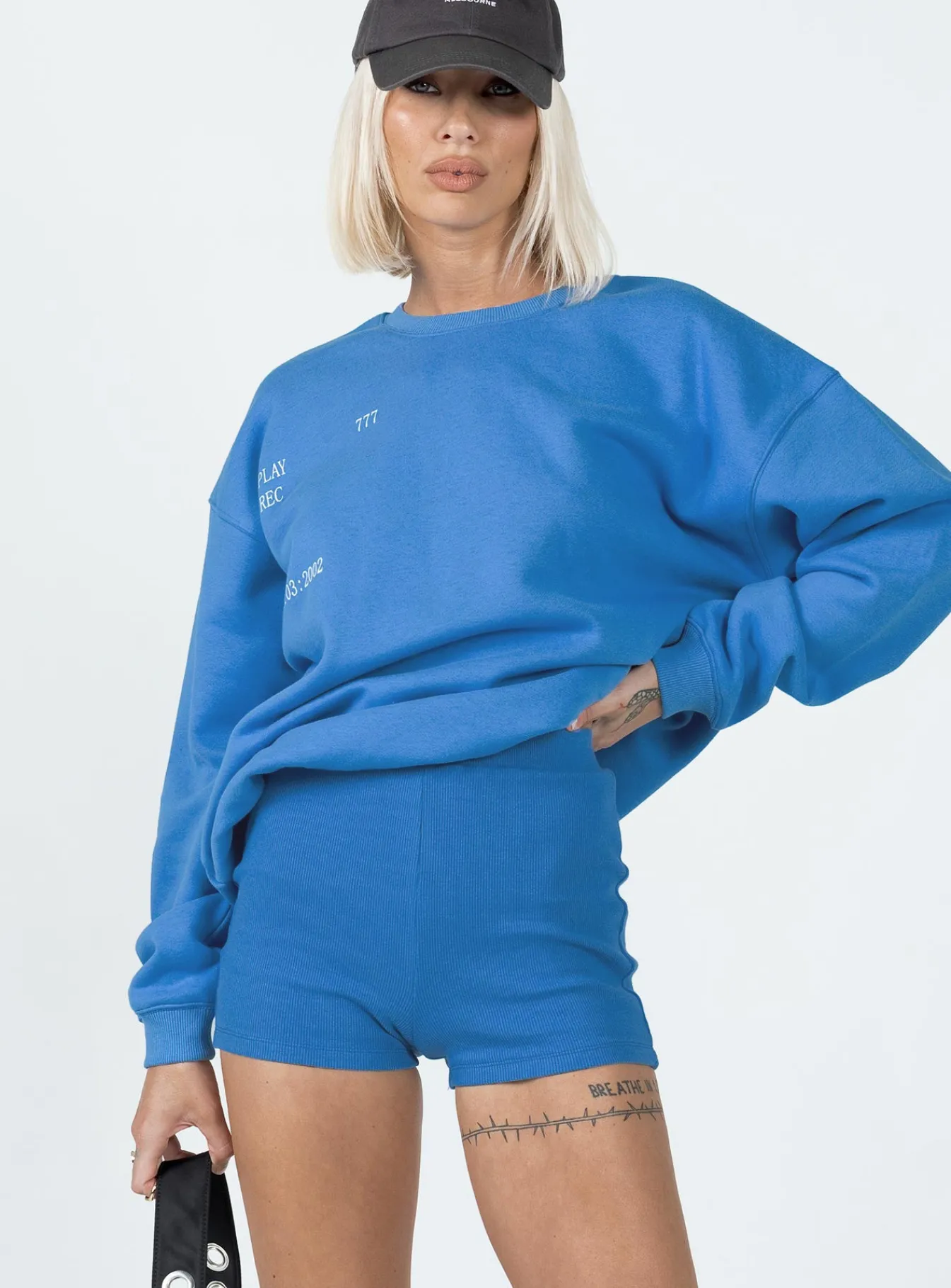 Princess Polly Bailey Bike Short Blue Flash Sale