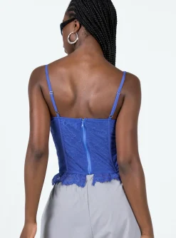 Princess Polly Balfour Corset Top  Blue Discount