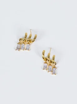 Princess Polly Balfour Earrings  Gold New