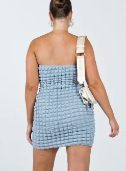Princess Polly Balmoral Mini Dress  Blue New