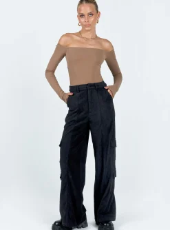 Princess Polly Bando Cargo Pants Black Fashion