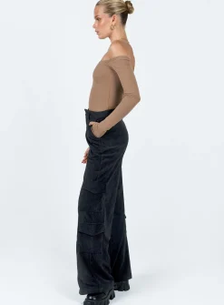 Princess Polly Bando Cargo Pants Black Fashion