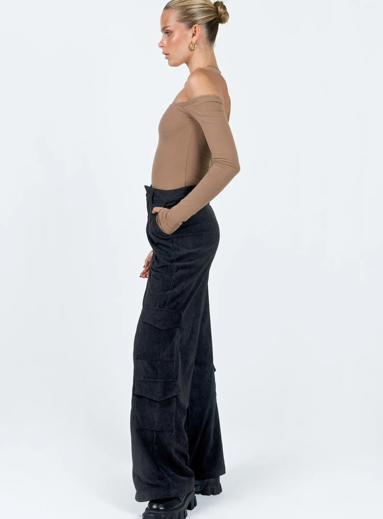 Princess Polly Bando Cargo Pants Black Fashion