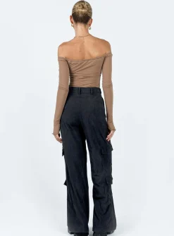 Princess Polly Bando Cargo Pants Black Fashion
