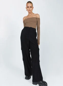 Princess Polly Bando Cargo Pants Black Fashion
