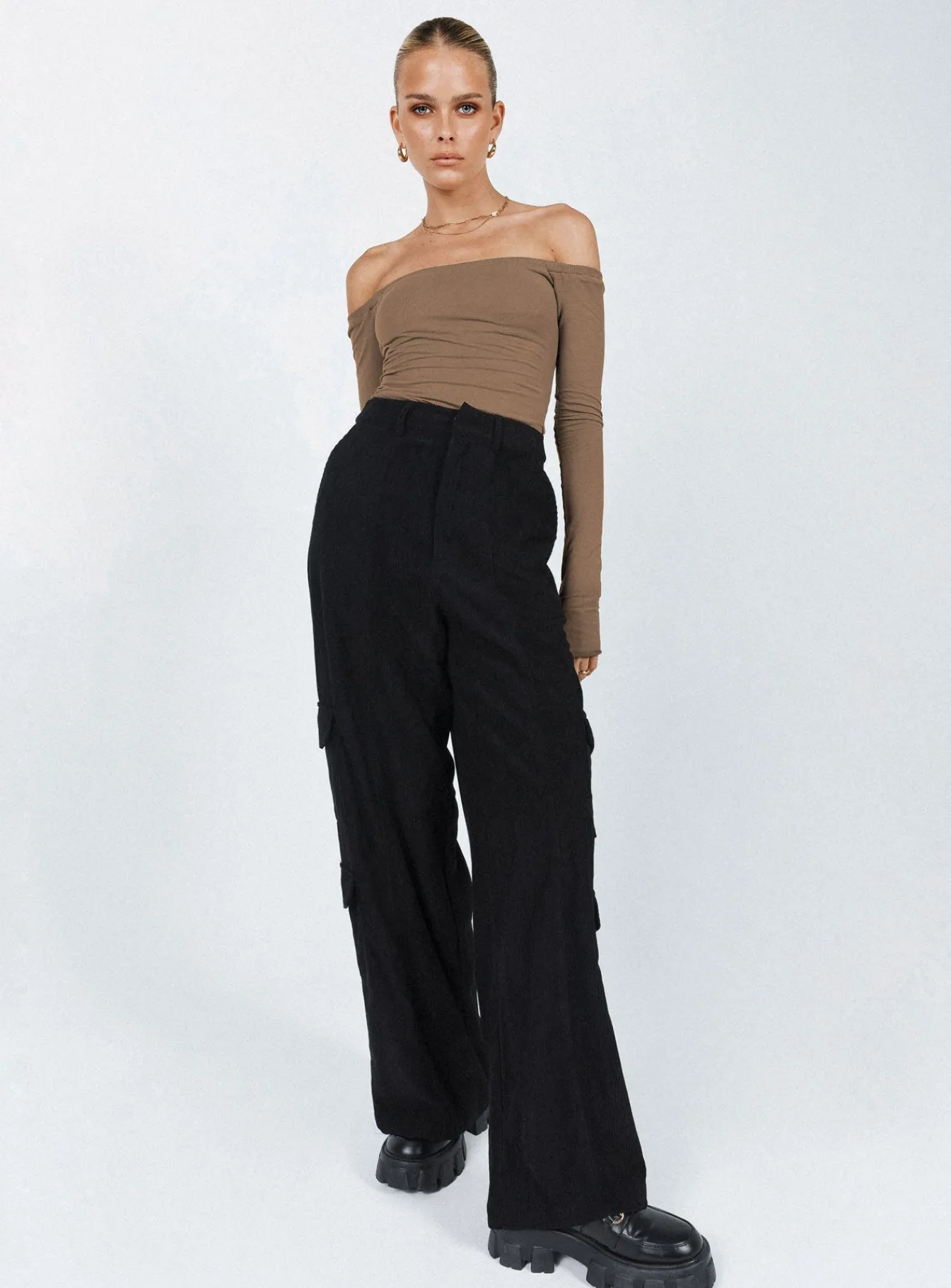 Princess Polly Bando Cargo Pants Black Fashion