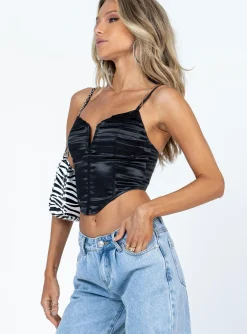 Princess Polly Banksia Top  Black Hot