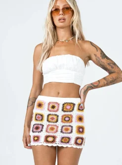 Princess Polly Barbados Crotchet Mini Skirt  Multi Fashion