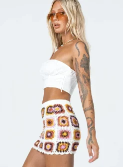 Princess Polly Barbados Crotchet Mini Skirt Multi Fashion