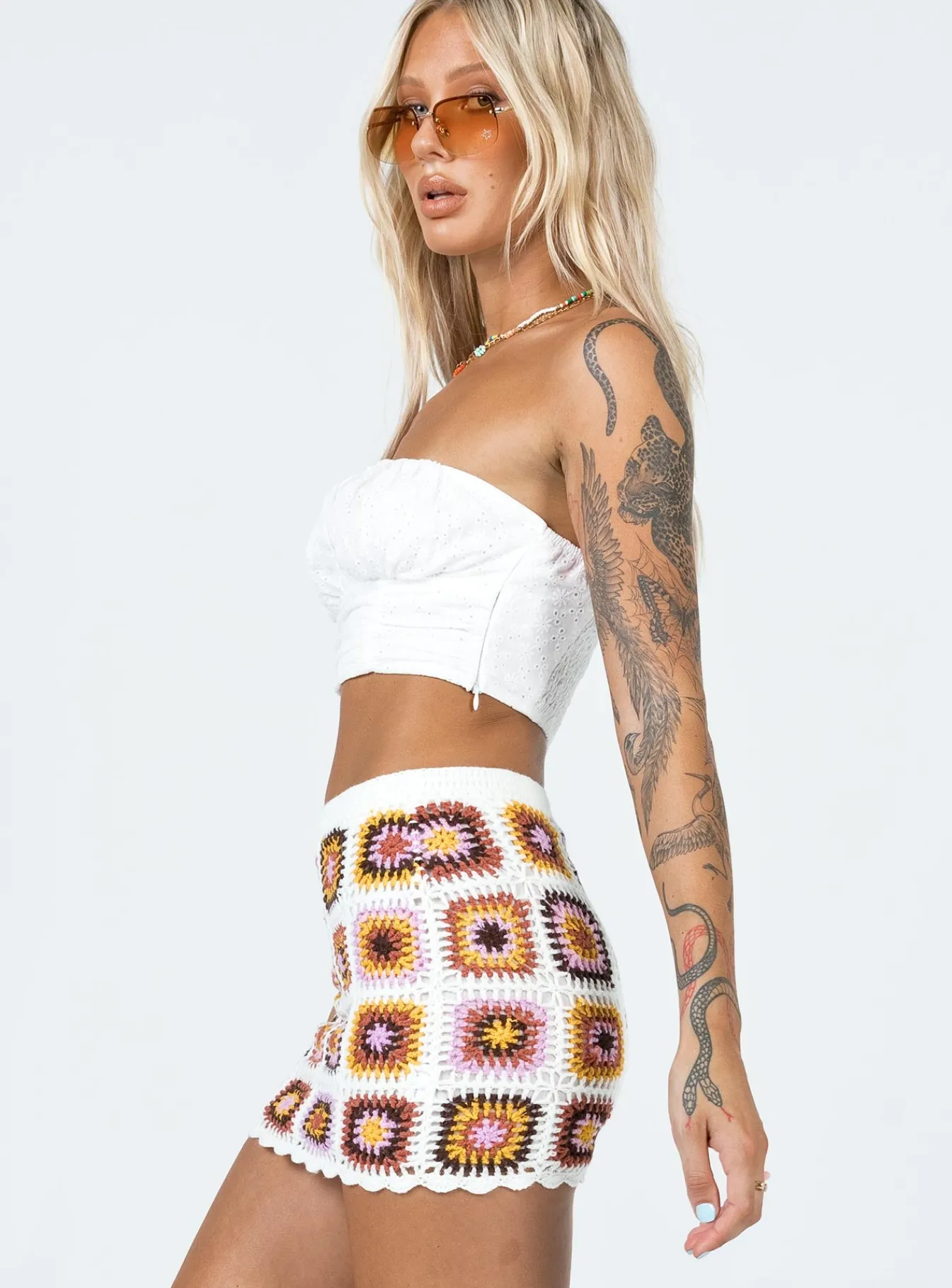 Princess Polly Barbados Crotchet Mini Skirt Multi Fashion
