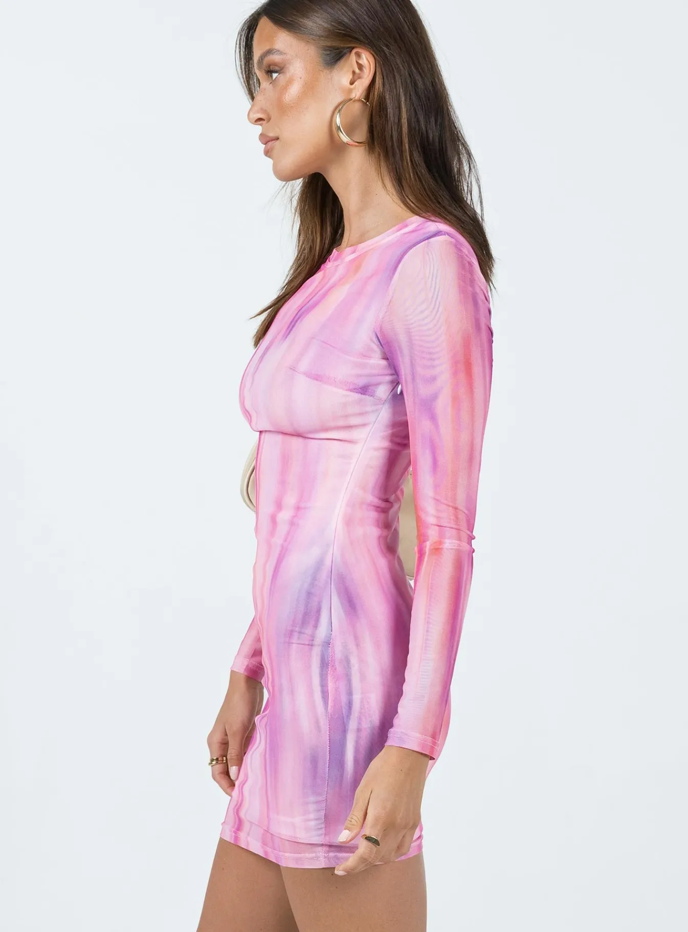 Princess Polly Barclay Long Sleeve Mini Dress Pink Best