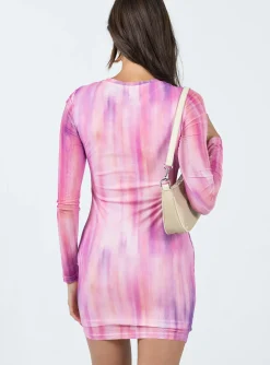 Princess Polly Barclay Long Sleeve Mini Dress Pink Best