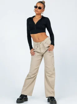 Princess Polly Barlee Long Sleeve Top Black Sale