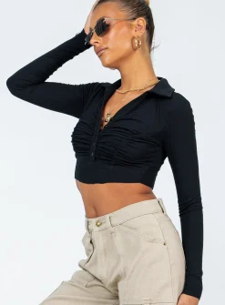 Princess Polly Barlee Long Sleeve Top Black Sale