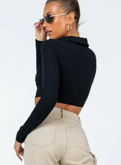 Princess Polly Barlee Long Sleeve Top Black Sale