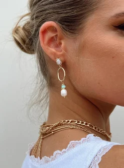 Princess Polly Barnett Pearl Earrings  Gold Best Sale