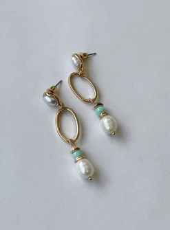 Princess Polly Barnett Pearl Earrings  Gold Best Sale