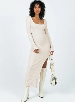 Princess Polly Barossa Long Sleeve Midi Dress Cream Best