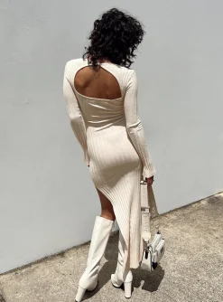 Princess Polly Barossa Long Sleeve Midi Dress Cream Best