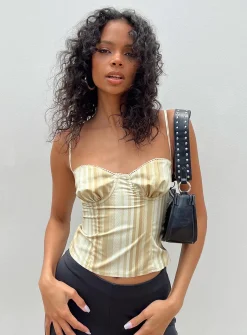 Princess Polly Barrington Top  Beige Cheap