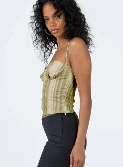 Princess Polly Barrington Top  Beige Cheap