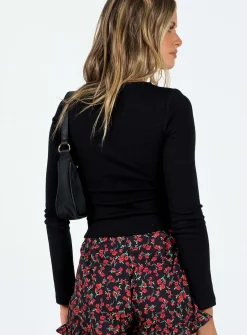 Princess Polly Basalt Long Sleeve Top  Black Cheap