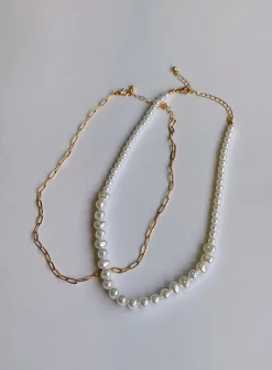 Princess Polly Basalt Pearl Necklace  Gold Online