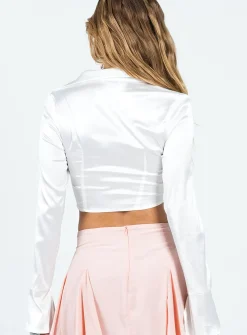 Princess Polly Baskin Top  White Hot