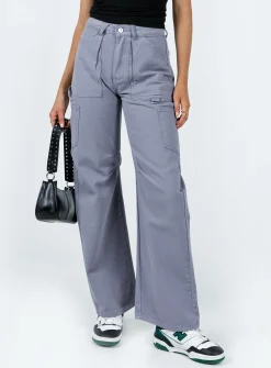 Princess Polly Bassett Cargo Jeans  Grey Store