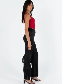 Princess Polly Batten Pants  Black Best