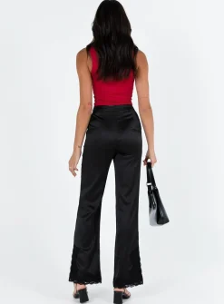 Princess Polly Batten Pants  Black Best