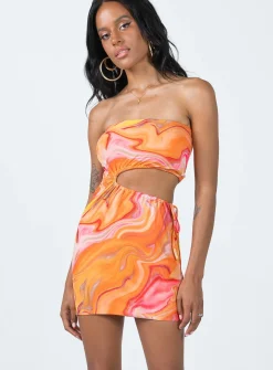 Princess Polly Baxia Mini Dress  Orange Discount