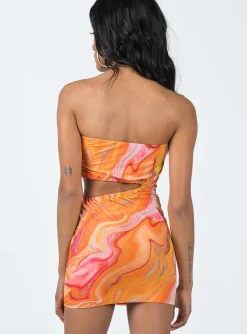 Princess Polly Baxia Mini Dress  Orange Discount