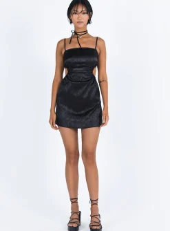 Princess Polly Baylie Mini Dress  Black New